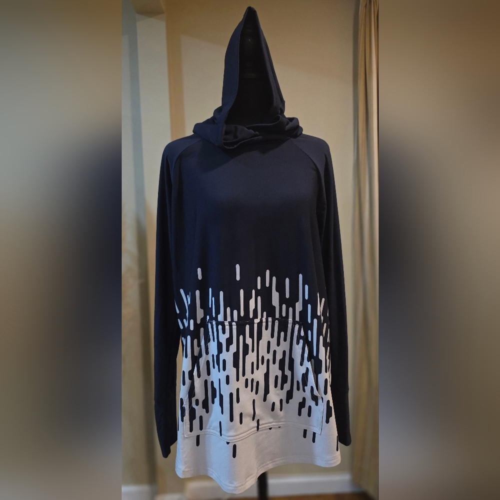 LuLaRoe Navy and White Hooded Sweater